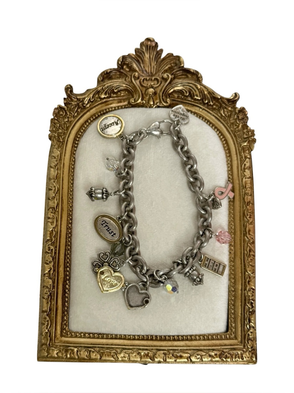 Brighton Power Of Pink Breast Cancer Awareness Charm Bracelet Silver tone
